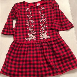 GAP Toddler Red & Black Plaid Dress -EUC